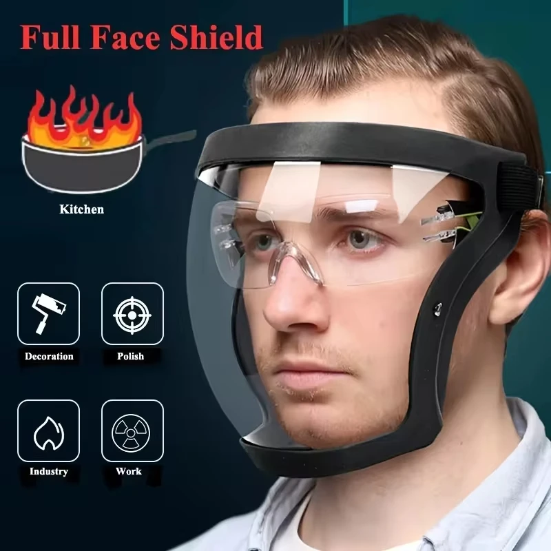 Woodworking Face Shield - with Adjustable Buckle -Heat-Resistant Facial Shield