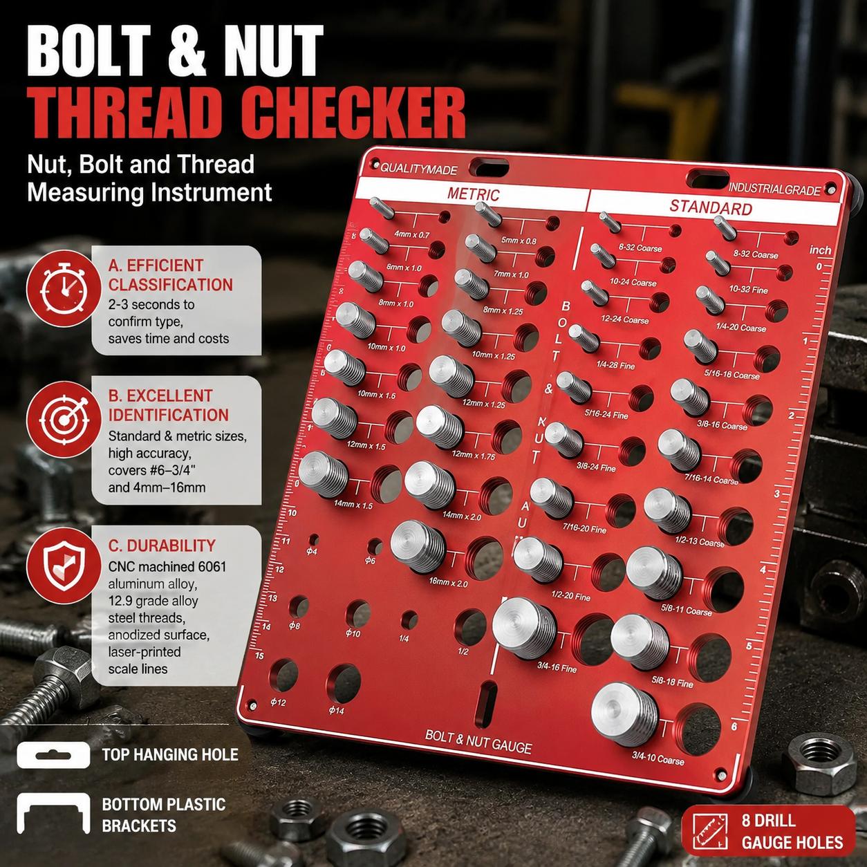 Woodworking Shop - Nut and Bolt Thread Gauge Set