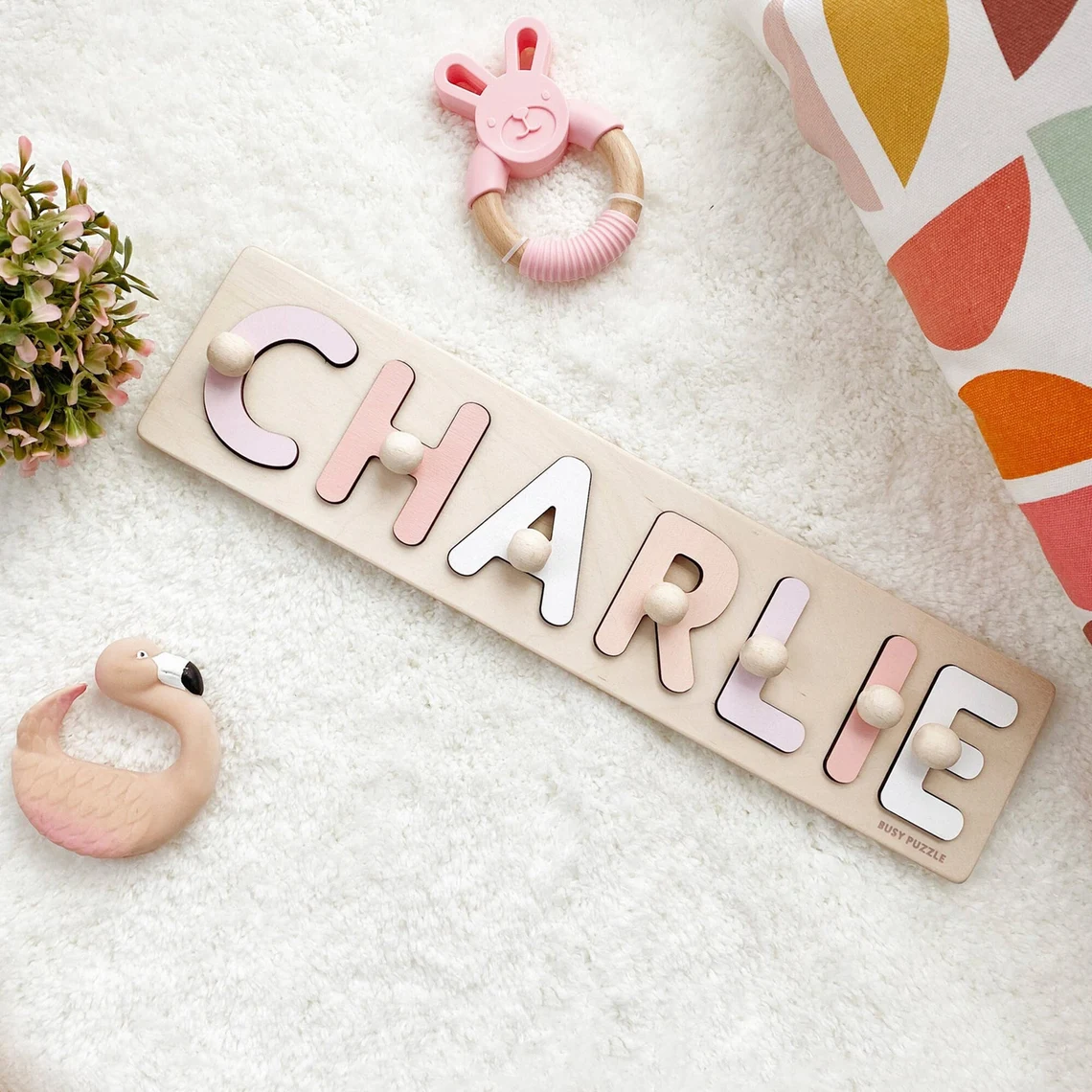 Woodworking Game - Personalized Name Puzzle With Pegs |