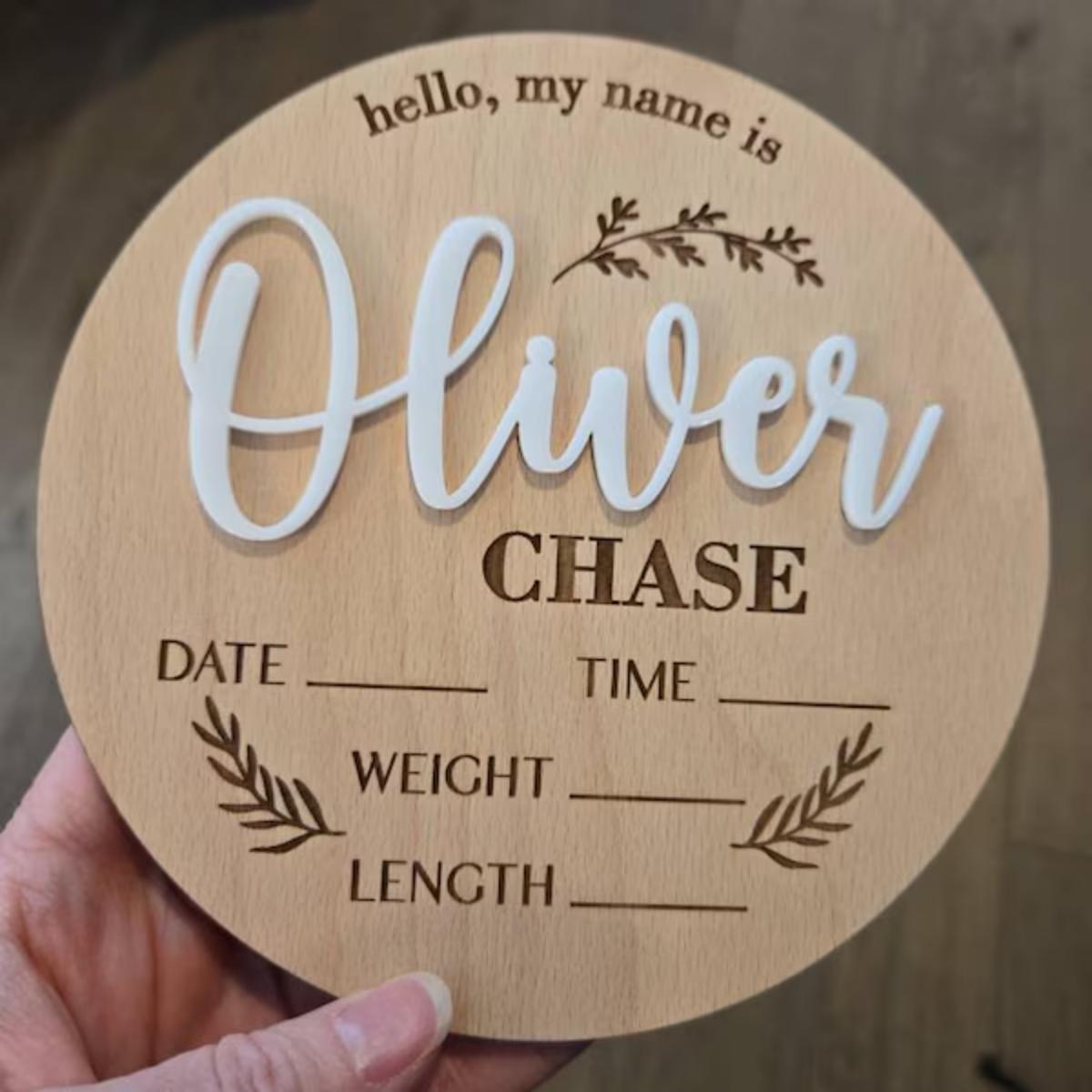 1Pc Custom Baby Announcement S - đánh giá và giá Woodworking Jobs