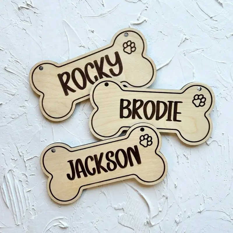 5PCS Custom Wooden Dog Tag - P - đánh giá và giá Woodworking Jobs