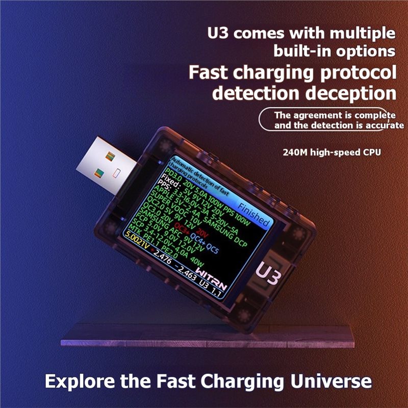 ABUI-USB Tester U3 3.1 PD Deco - đánh giá và giá Woodworking Qc