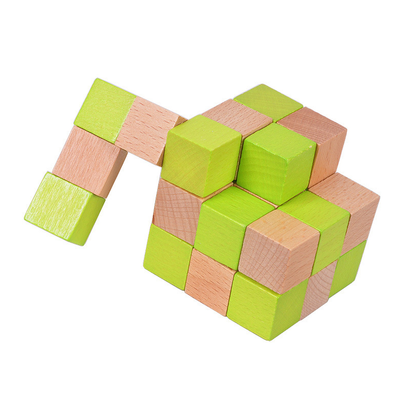 Wooden Snake Cube Puzzle IQ Lo - đánh giá và giá Woodworking Game