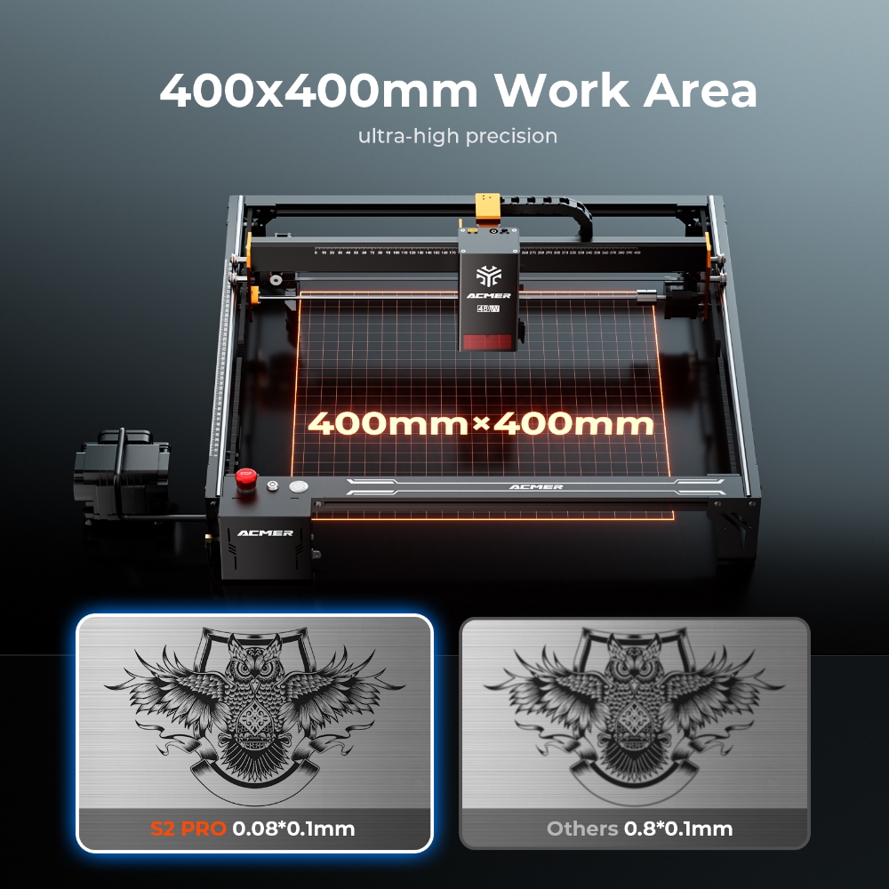 ACMER S2 PRO 36W/48W Laser Eng - đánh giá và giá Woodworking App